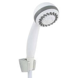 LDR Industries LDR 520 3110WT Complete 3 Function Handheld Massage Showerhead Set with 72-Inch Hose and Mount Bracket White Finish