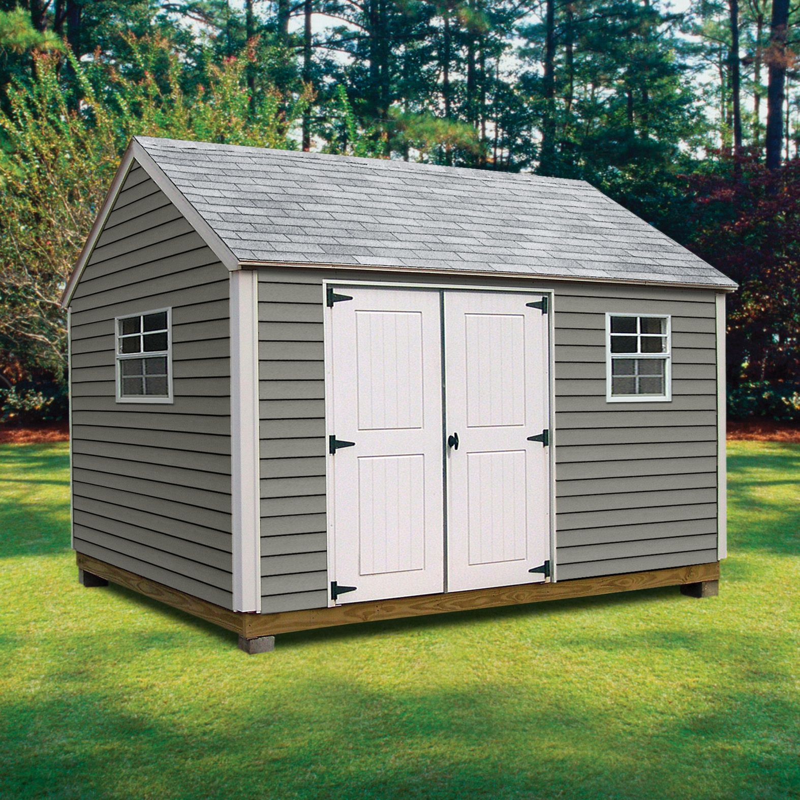 Quality Outdoor Structures V1216SC Vinyl Cottage (12 ft. x 16 ft.) - Professional Installation Included