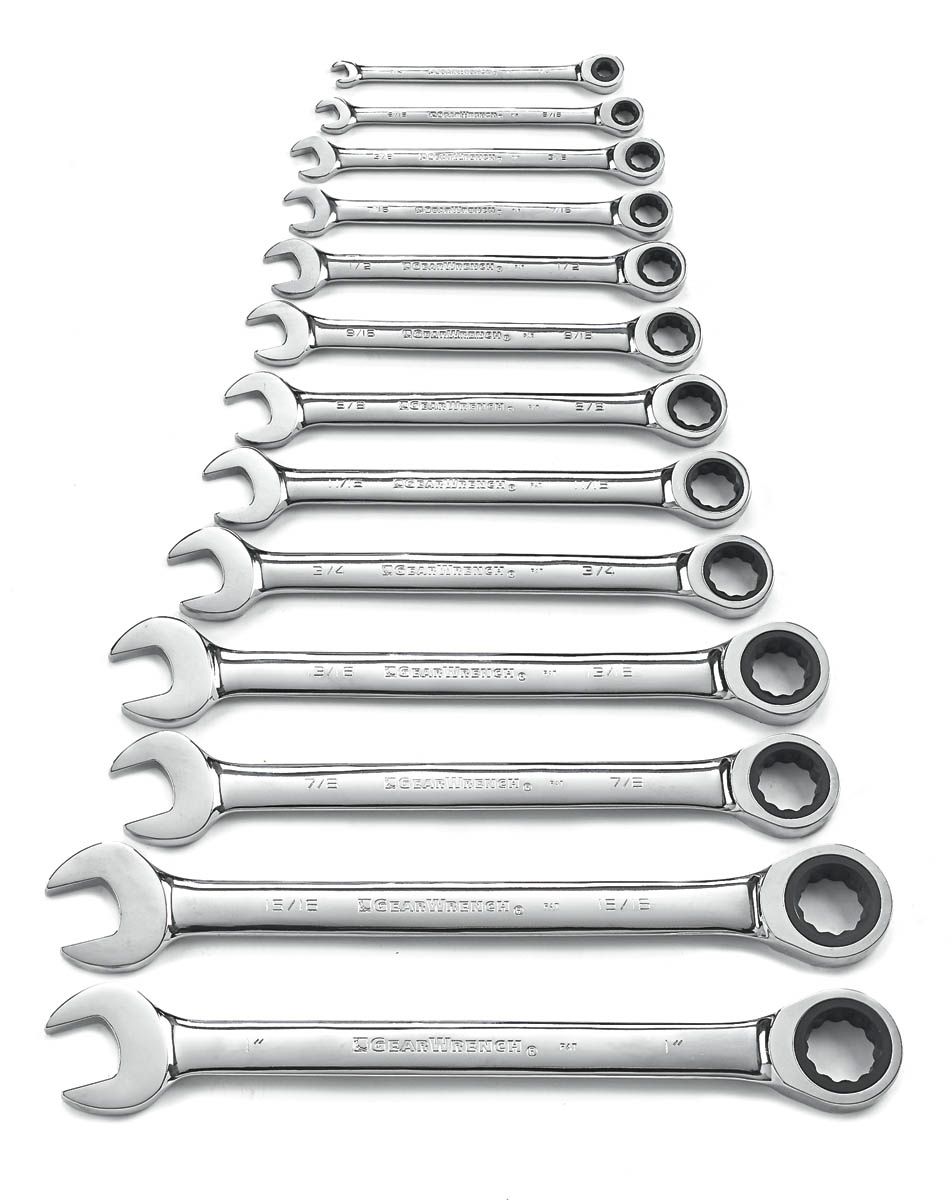 GearWrench 13 Pc Combination Ratcheting Wrench Set Inch