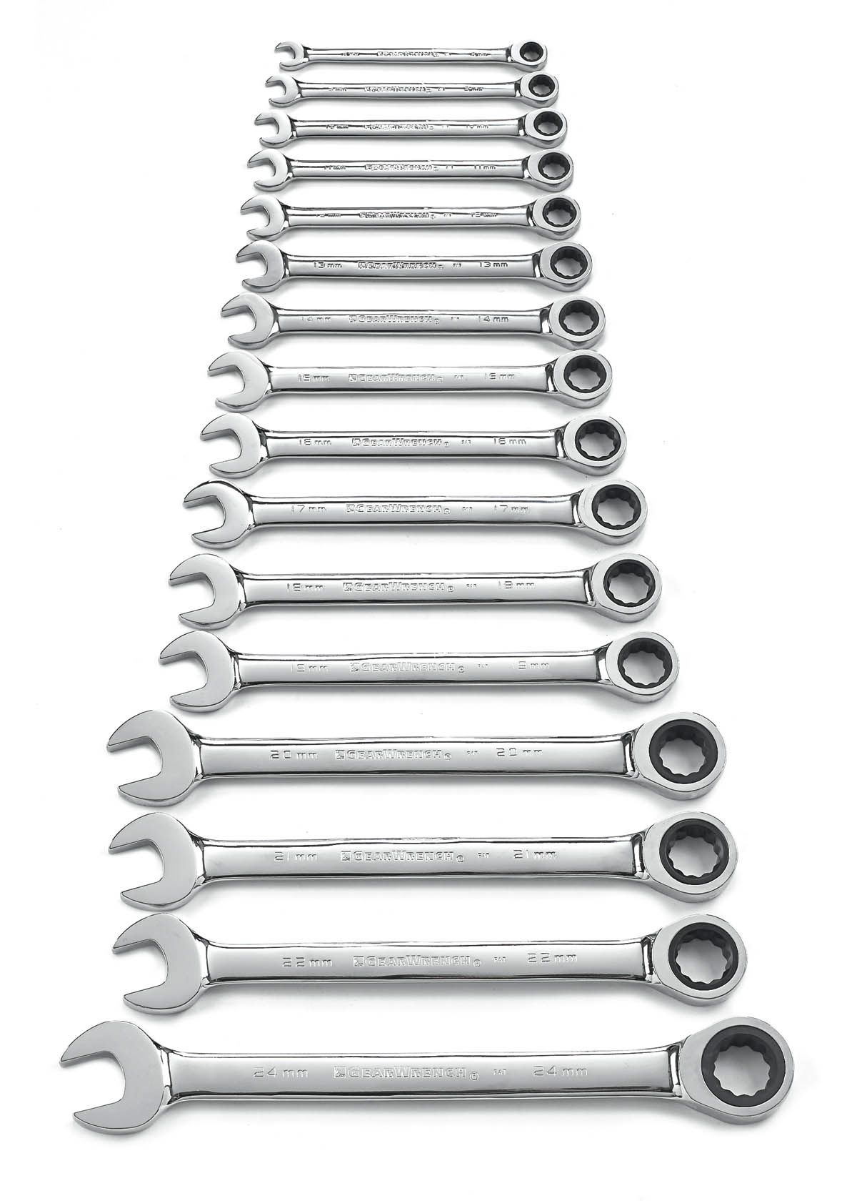 GearWrench 16 Pc Combination Ratcheting Wrench Set Metric
