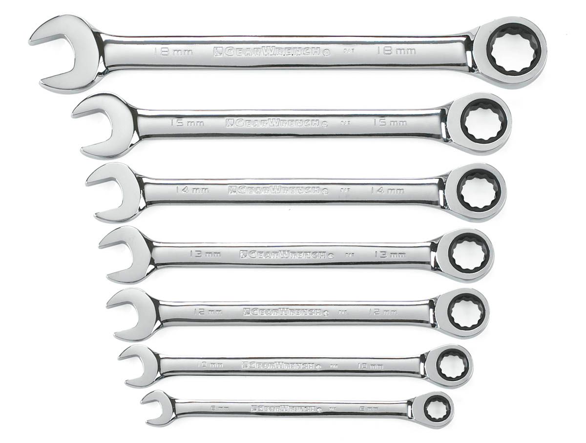 GearWrench 7 Pc Combination Ratcheting Wrench Set Metric