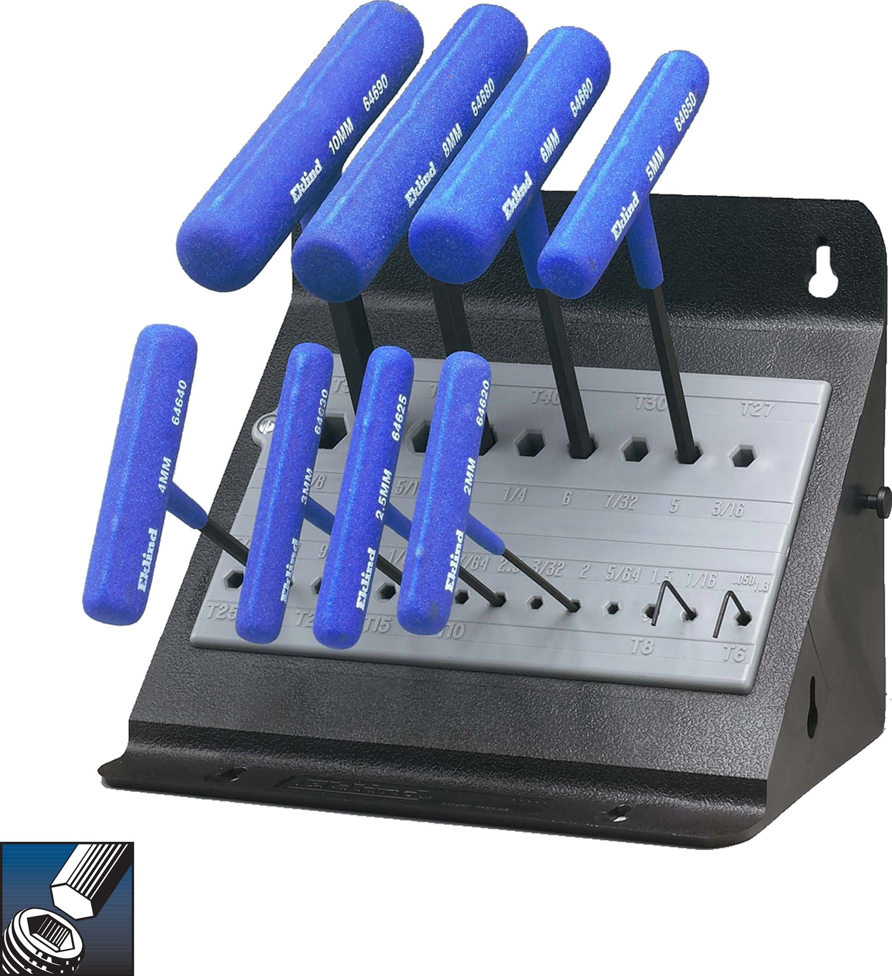 Eklind® PowerT™ THandle Hex Key Set, 6 inch Series, 8 keys 2 to 10