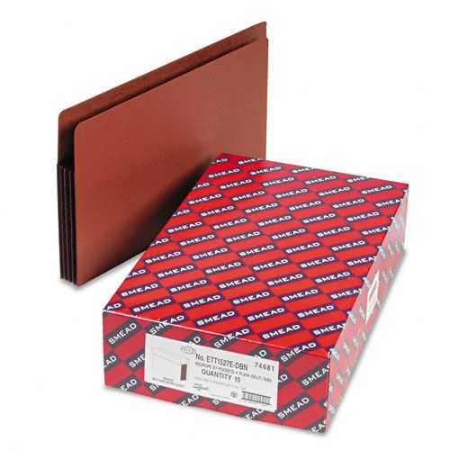 Smead SMD74681 3 1/2" Expansion File Pockets, Legal, Brown/Red