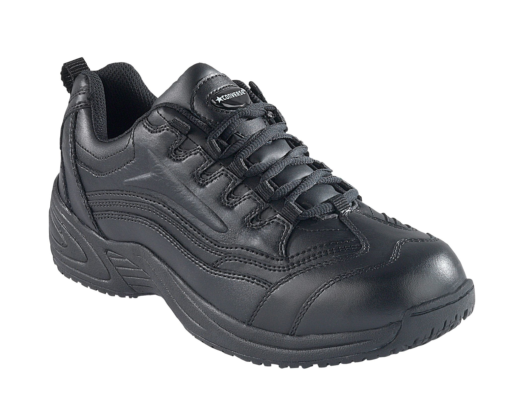 Converse Work Men's Shoes Leather Slip Resistant Black C1100 Wide Avail