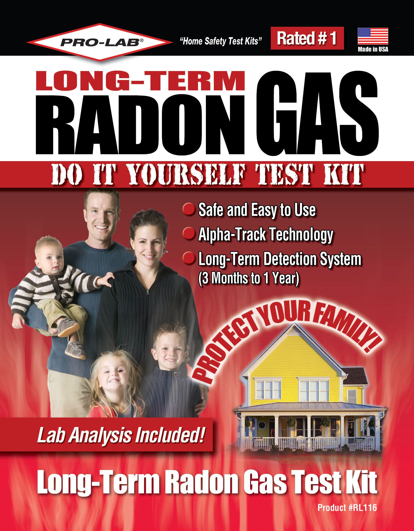 Pro Lab Professional Radon Long Term Test Kit