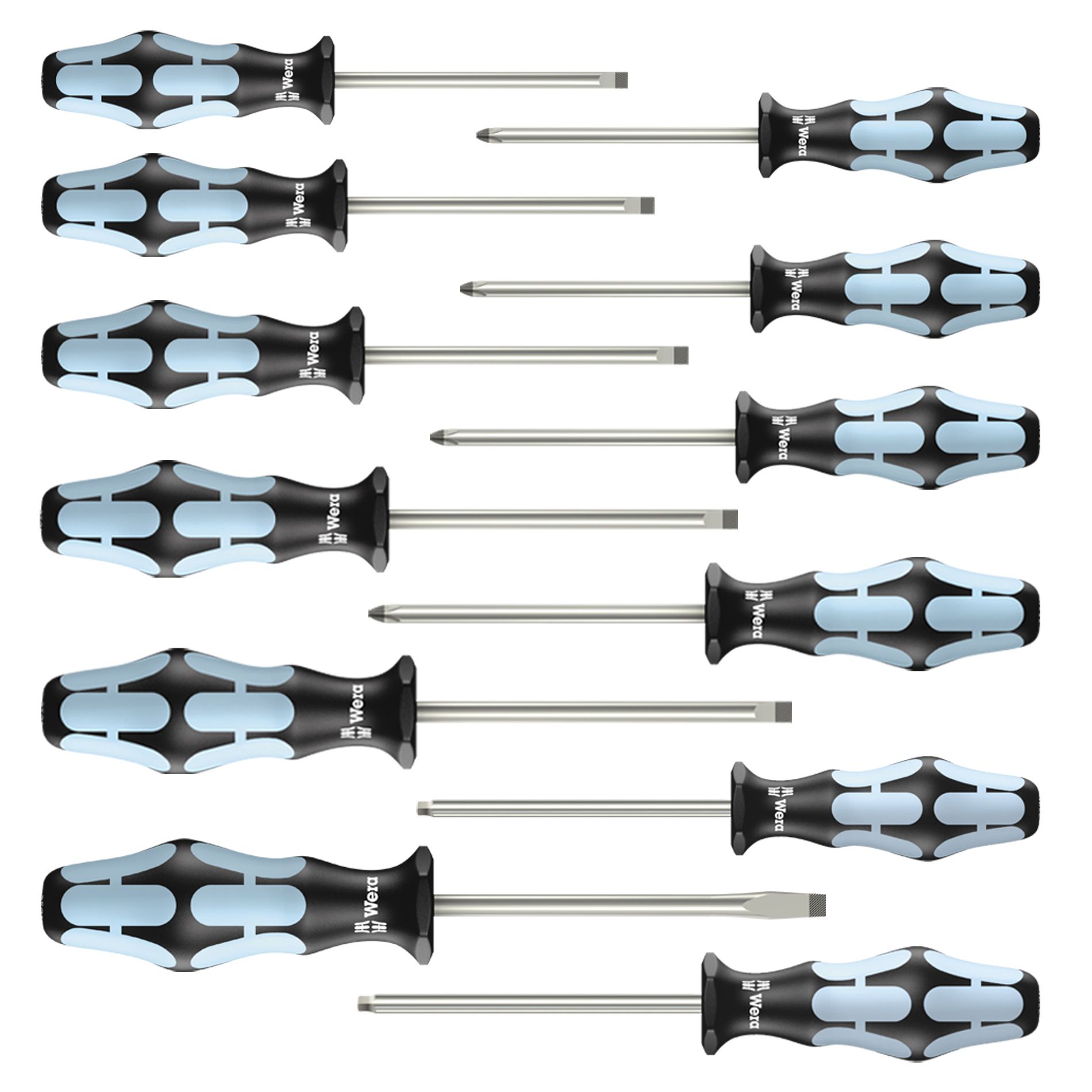 Wera 12 pc. Stainless Steel Screwdriver Set with Laser Tip