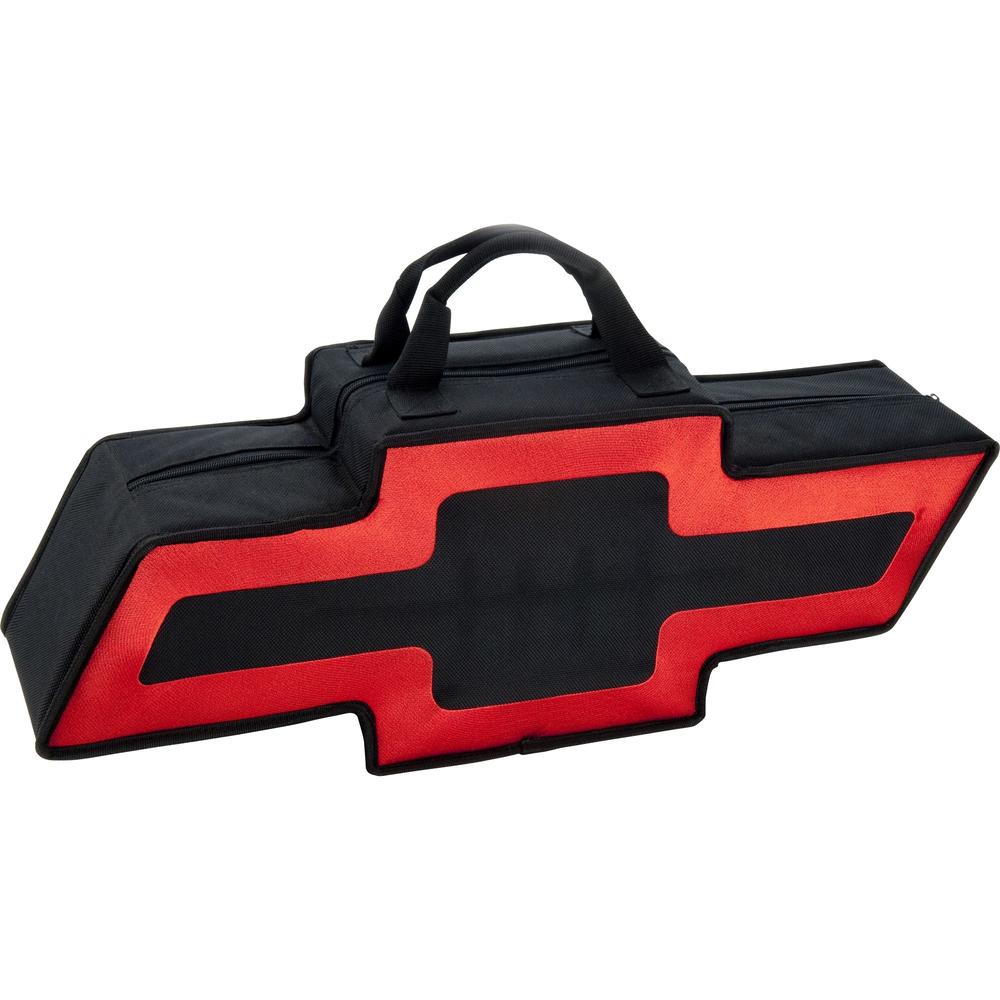 GoBoxes Logo-Style Canvas Chevy Bowtie - Black with Red Border