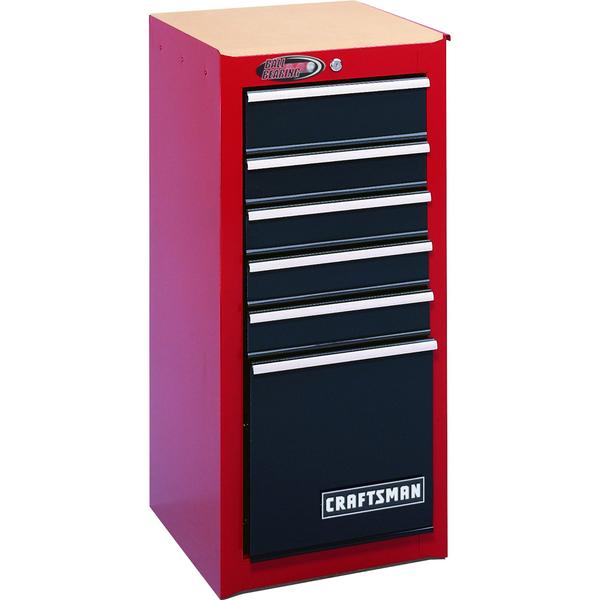Craftsman 110052 6 Drawer Ball Bearing Side Chest Red Black
