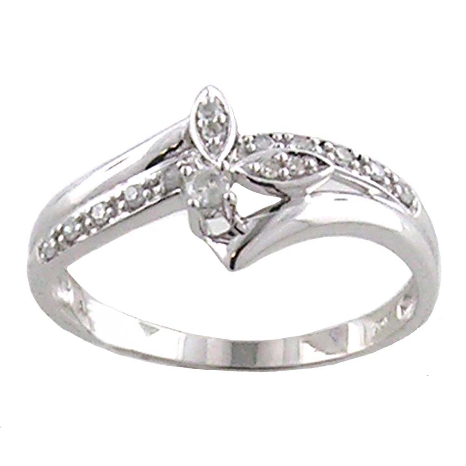 Diamond Designer Inspired Ring. 10k White Gold