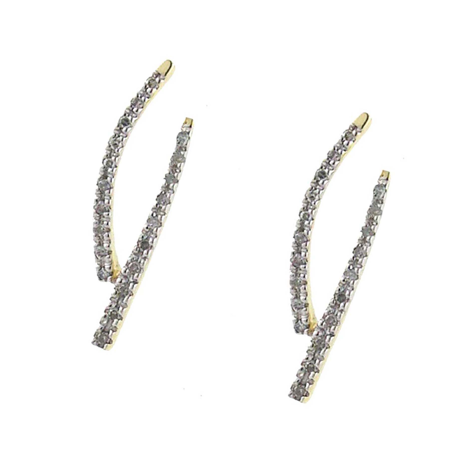 1/4 cttw Diamond Earrings. 10k Yellow Gold