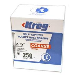 Kreg SML-C250 - 250 Kreg #8 2-1/2 In. Coarse Maxi-Loc Washer Head Zinc Pocket Hole Screw (250 Ct.) SML-C250 - 250