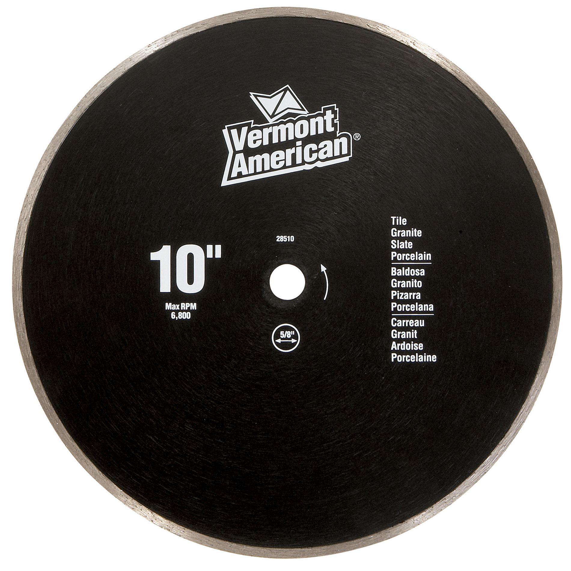 Vermont American Dia. Blade Tile Wet Premium; 10" Continuous