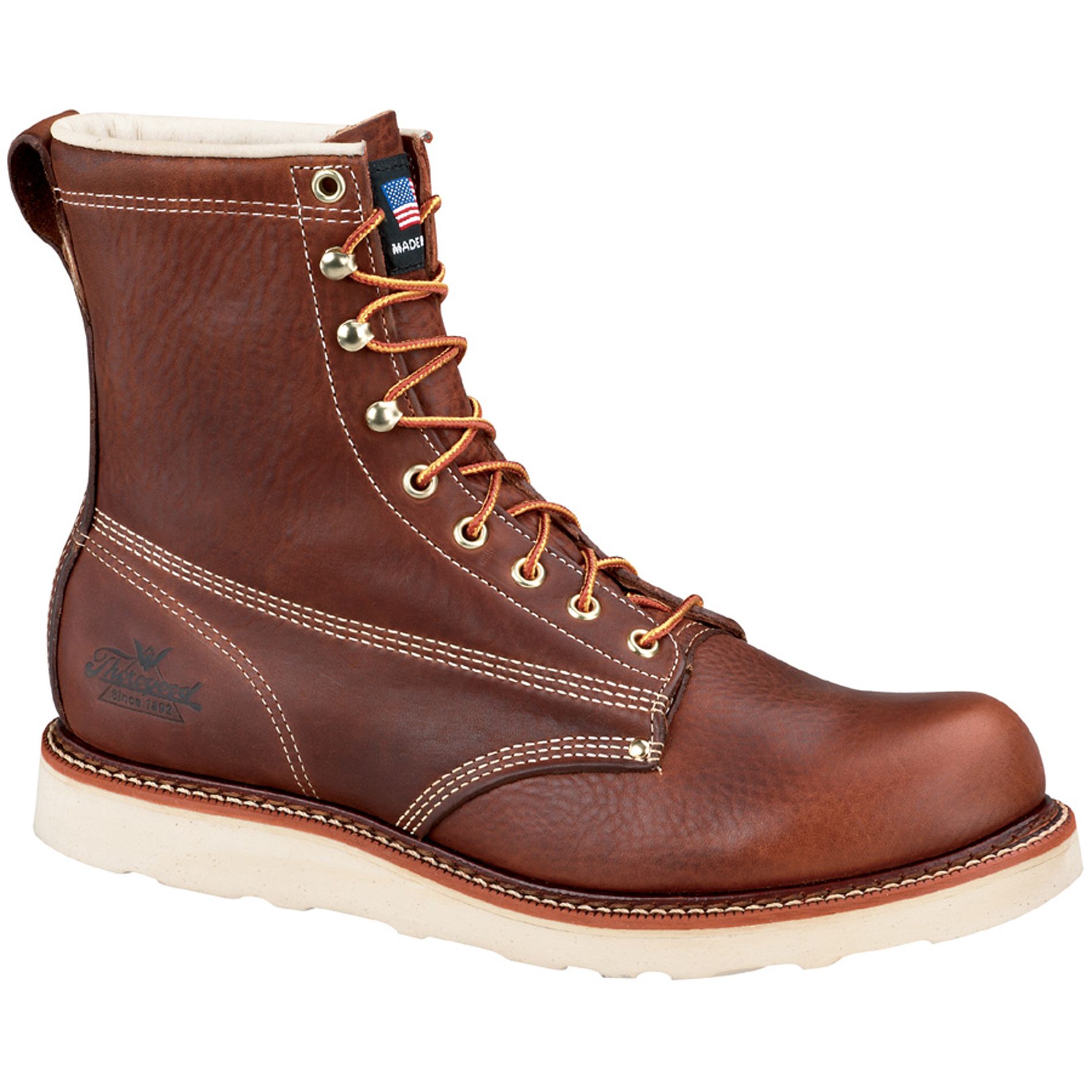 Thorogood Men's American Heritage 8" Soft Toe Work Boot 814-4364 Wide Width Available - Brown