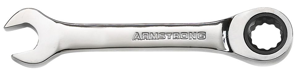 Armstrong 7/16 in. Stubby Full Polish Ratcheting Wrench