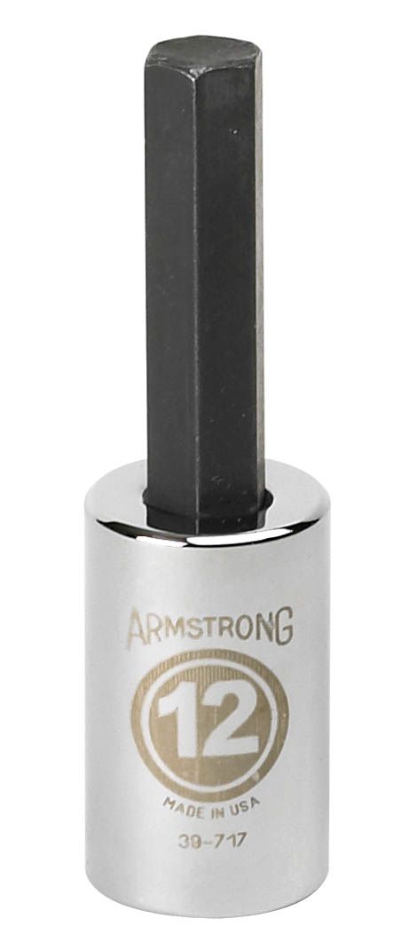 Armstrong 6 mm Standard Length Hexdriver socket, 1/2 in. drive