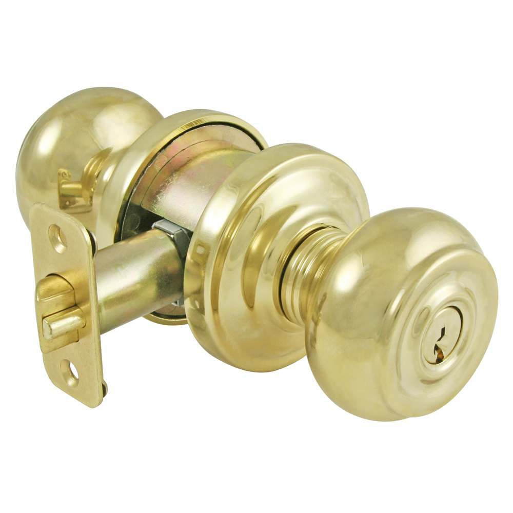 Ultra Hardware Products Polished Brass Round Button Entry Knob