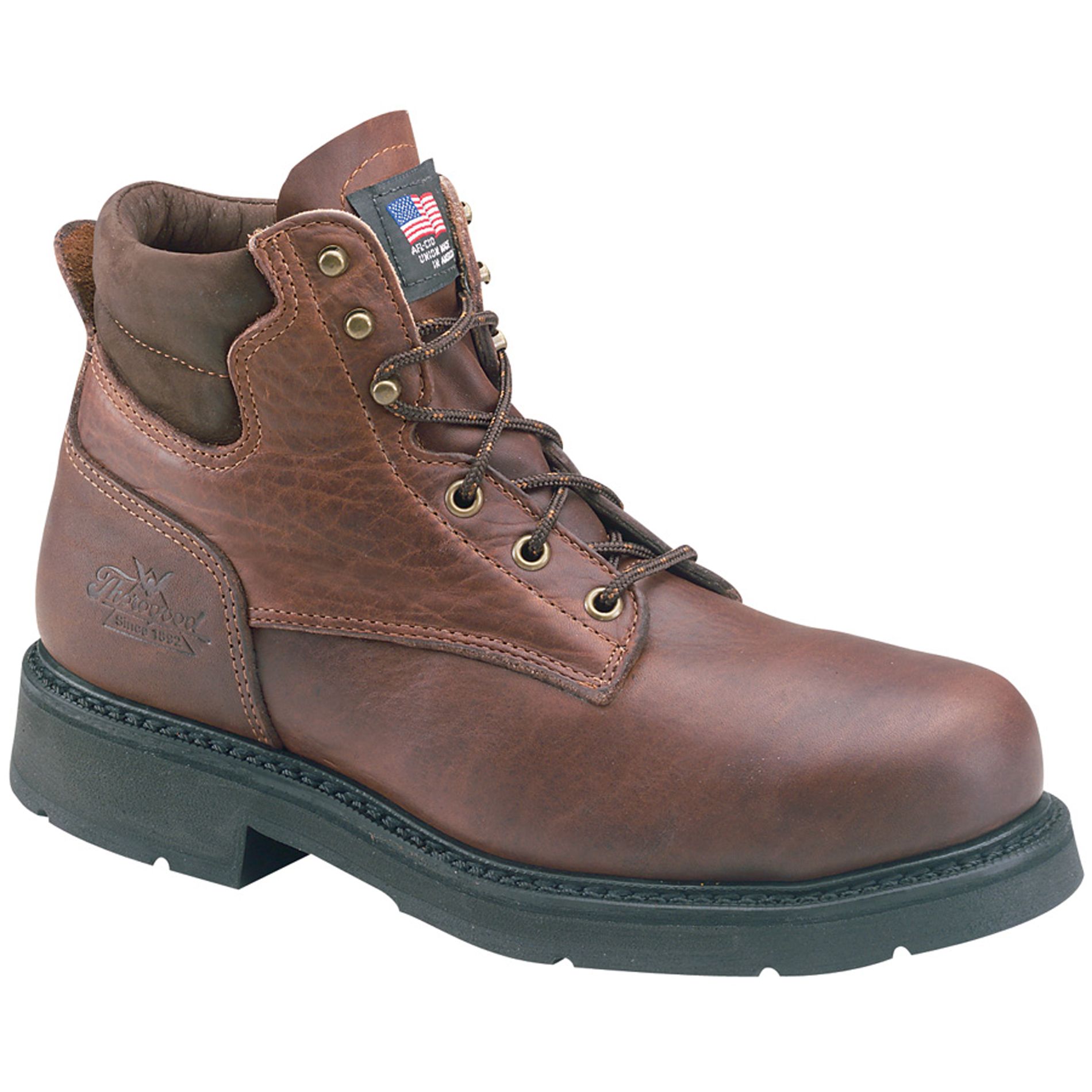 Thorogood Men's American Heritage Steel Toe 6" Work Boot 804-4203 Wide Width Available - Brown