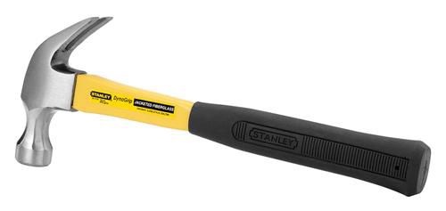 Stanley 16 oz. x 13 1/4 in. Hammer -Jacketed Fiberglass Handle -Curved Claw