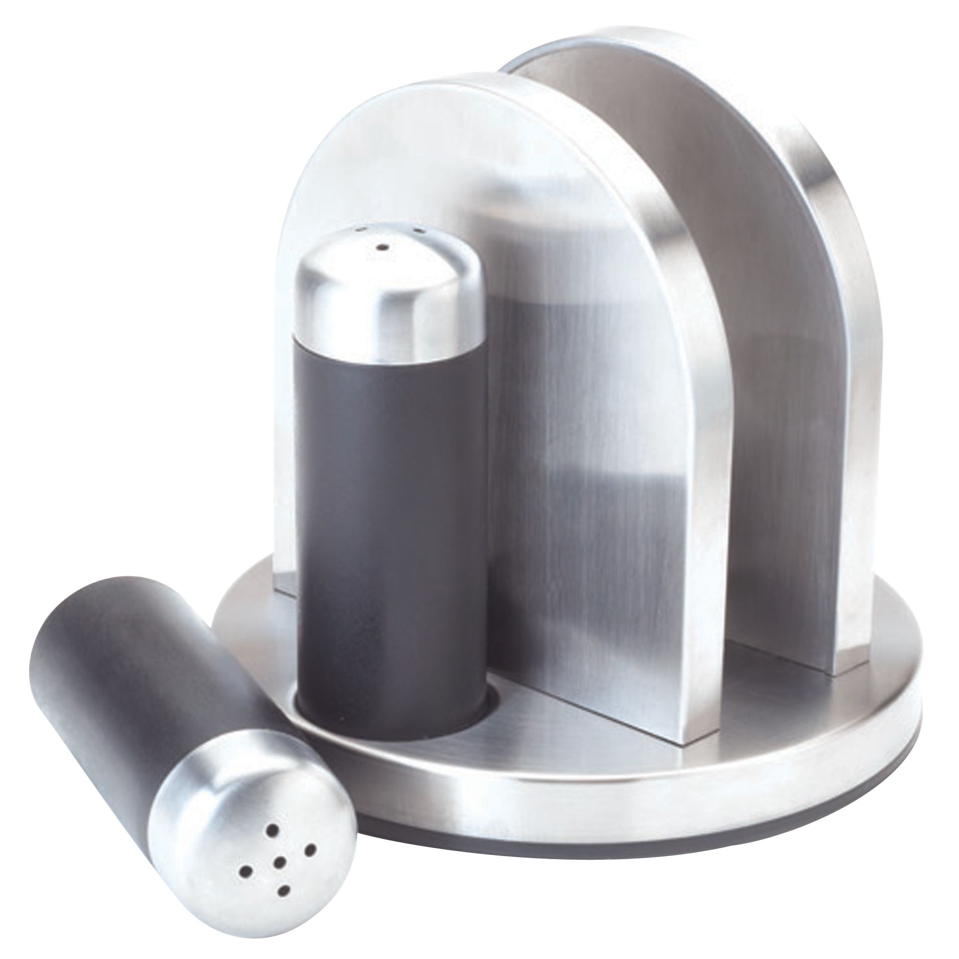 Kamenstein Stainless Steel Salt Pepper and Napkin Holder