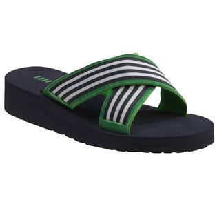 Lands End Womens Wedge Beach Slides True Navy Stripe Clothing Shoes Jewelry Shoes Women S Shoes Women S Sandals
