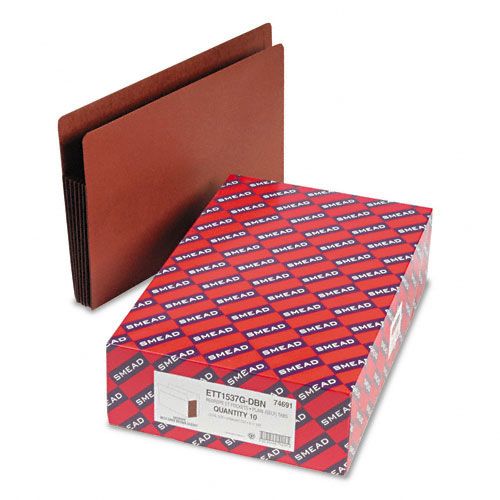 Smead SMD74691 5-1/4" Expansion File Pockets, Legal, Brown/Red