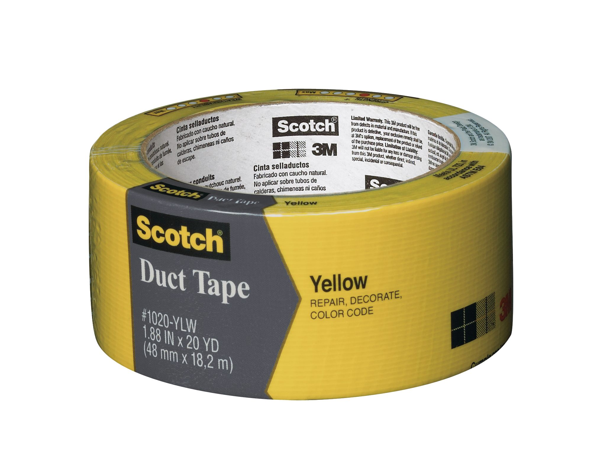 Scotch Duct Tape Yellow 1.88 in x 20 yd