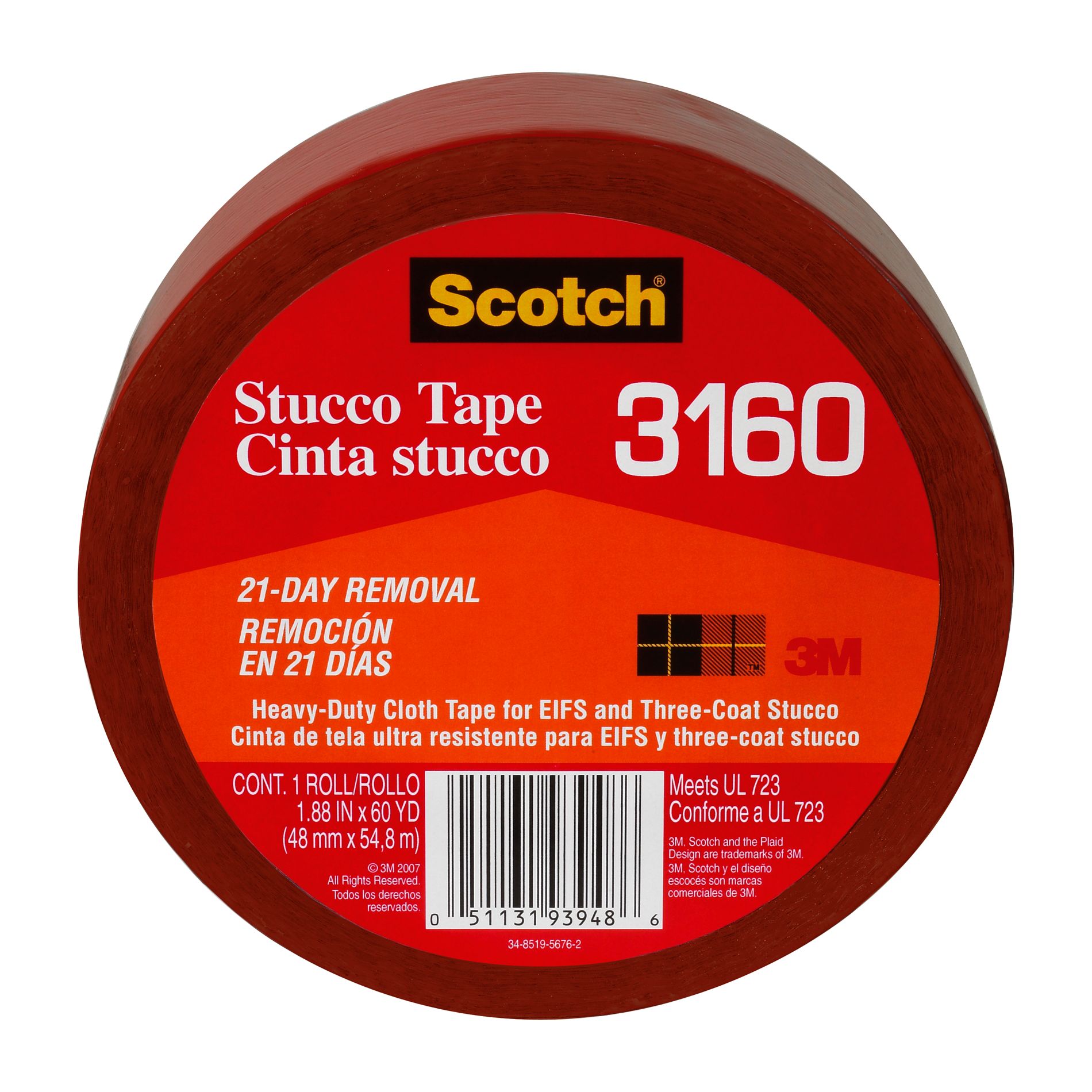 Scotch Heavy Duty Cloth Stucco Tape  1.88 in x 60 yd