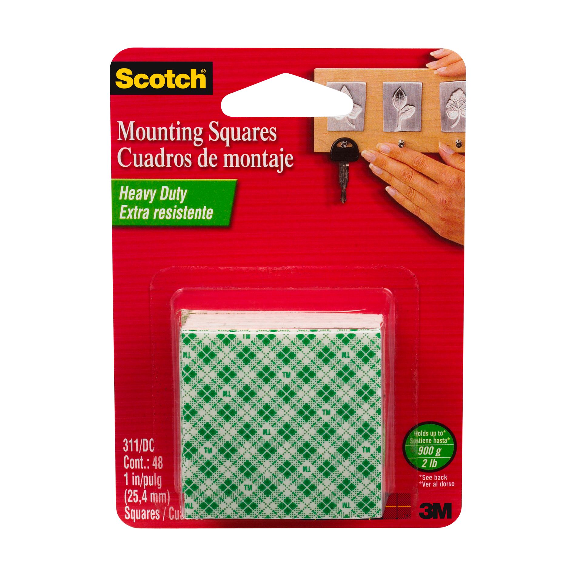 Scotch Heavy Duty Mounting Squares  1 in 48/pack