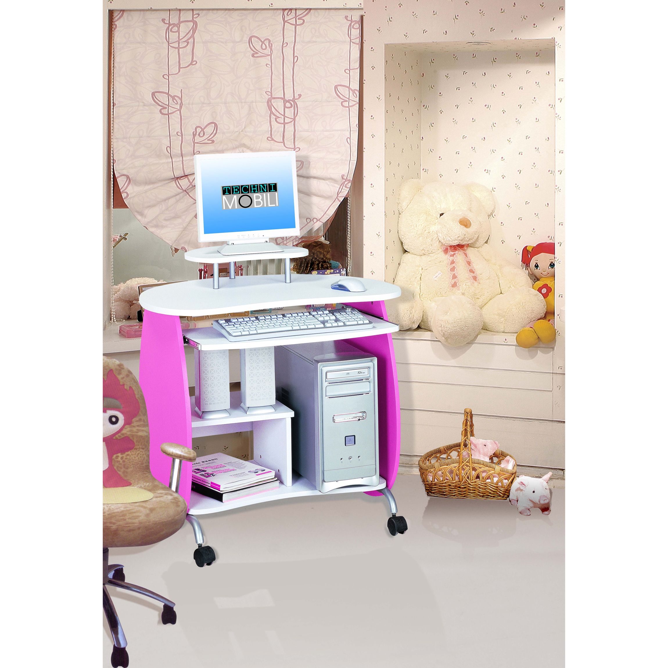 girls desk pink