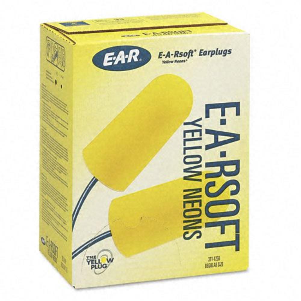 Aearo Peltor EARsoft Foam Ear Plugs, Corded, Regular, Yellow