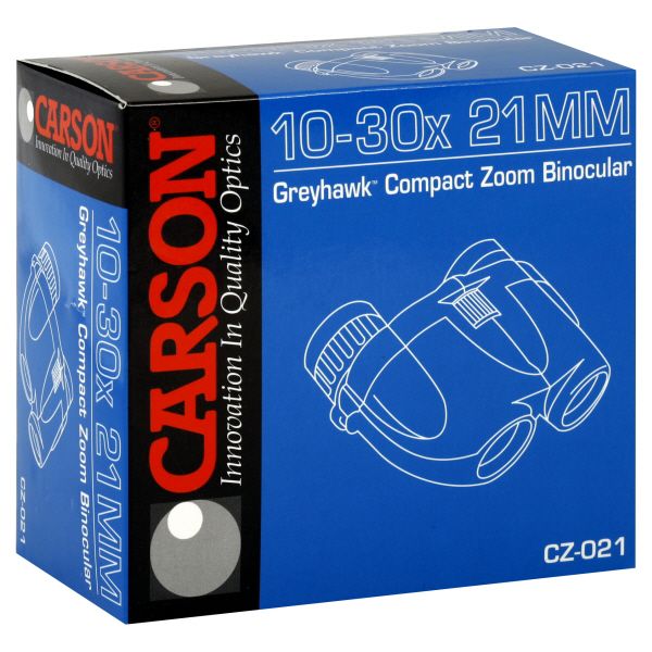 Carson GreyHawk 10-30x 21mm Compact Zoom Binocular (CZ-021)