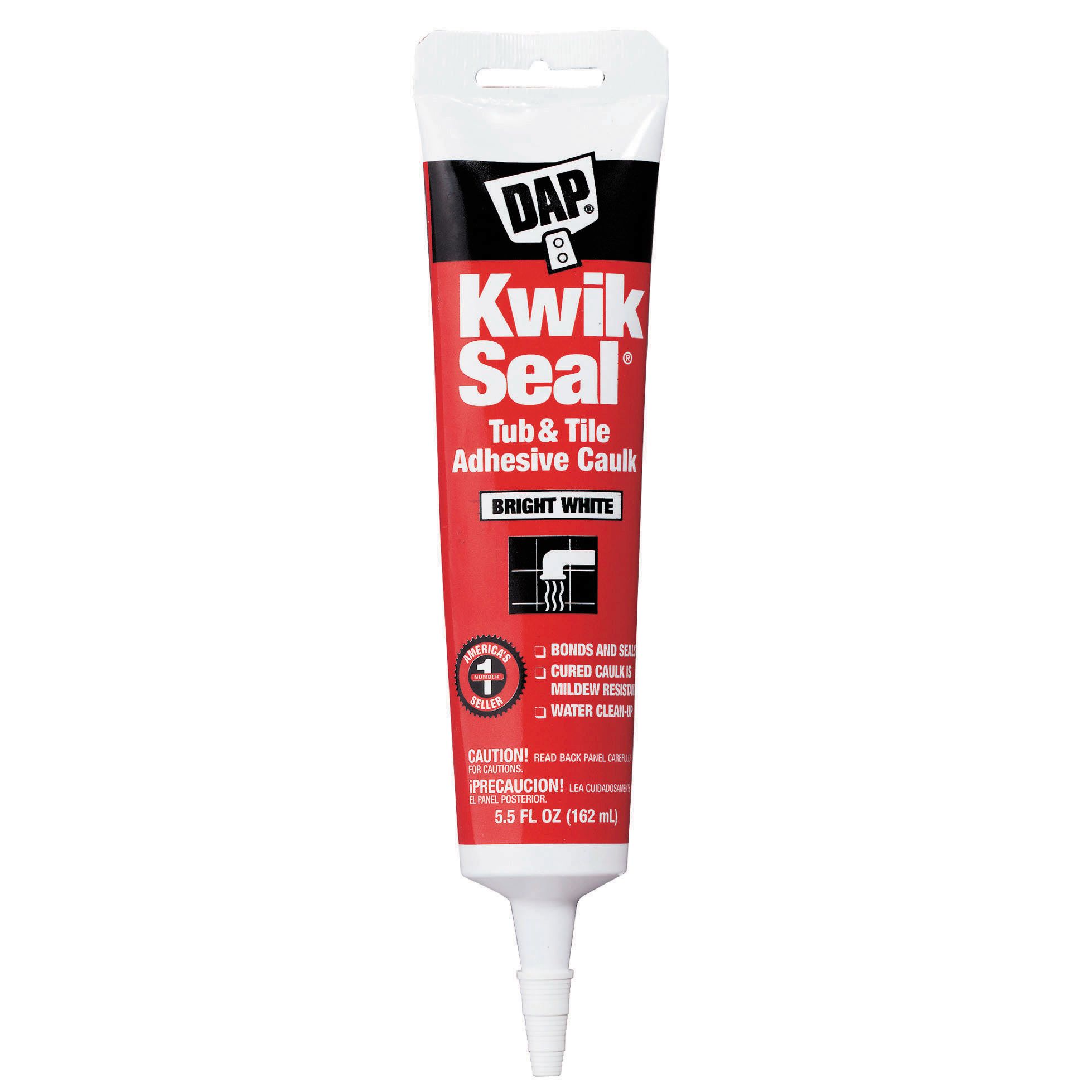 Dap KWIK SEAL&reg; Tub & Tile Adhesive Caulk, White - 5.5 fl. oz