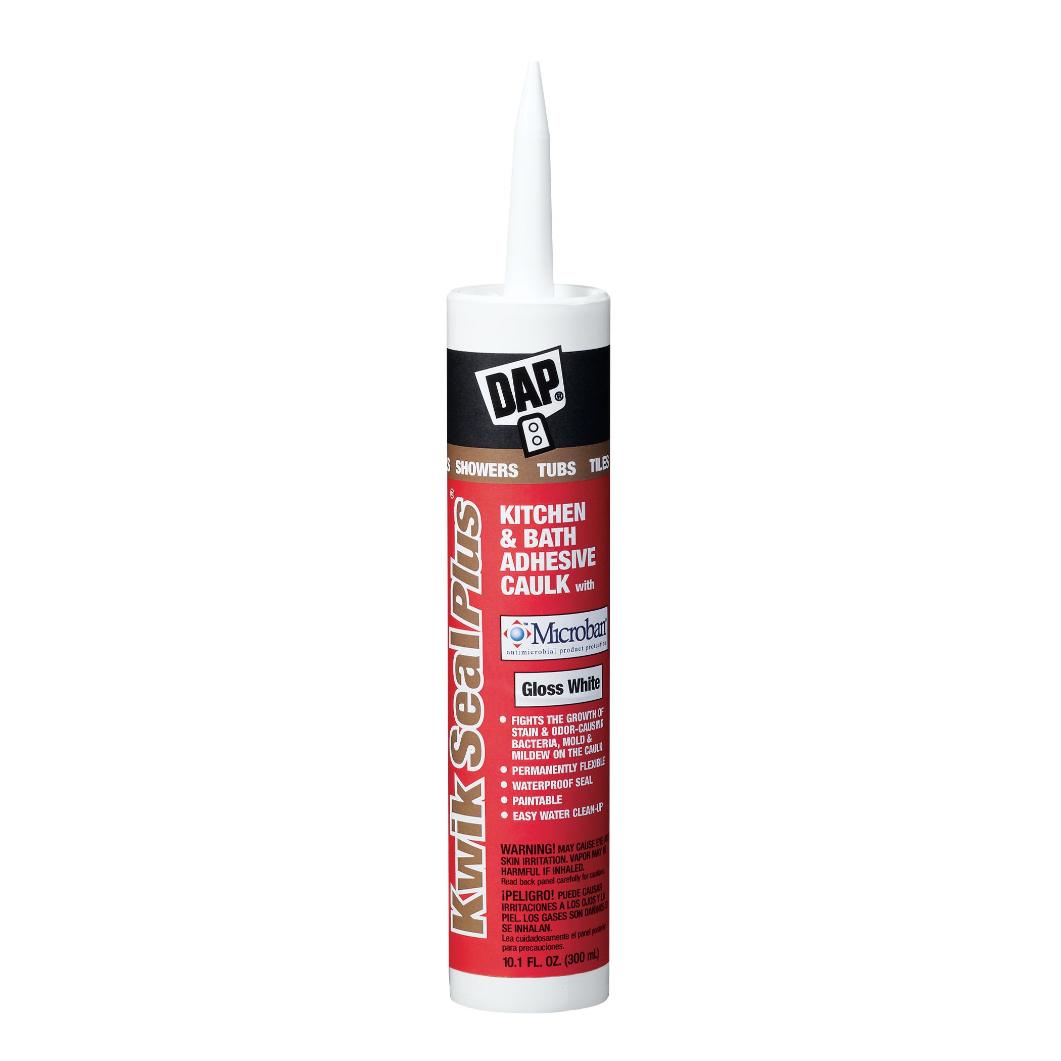 Dap KWIK SEAL PLUS® Premium Kitchen & Bath Caulk w/MICROBAN®, White ...
