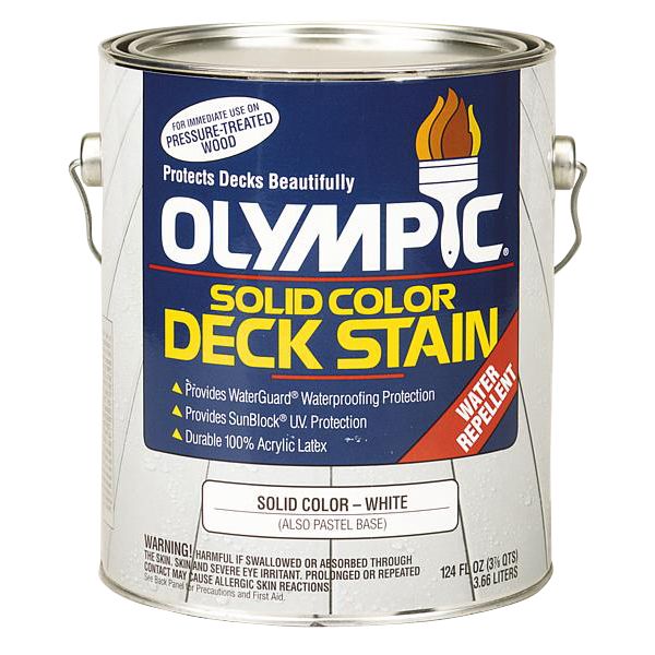 Olympic Fence, Siding & Deck Stain, White Pastel Base 1 gal.