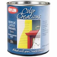 Krylon Color Creations&trade; Acrylic Latex Enamel - Satin Black 1 Qt.