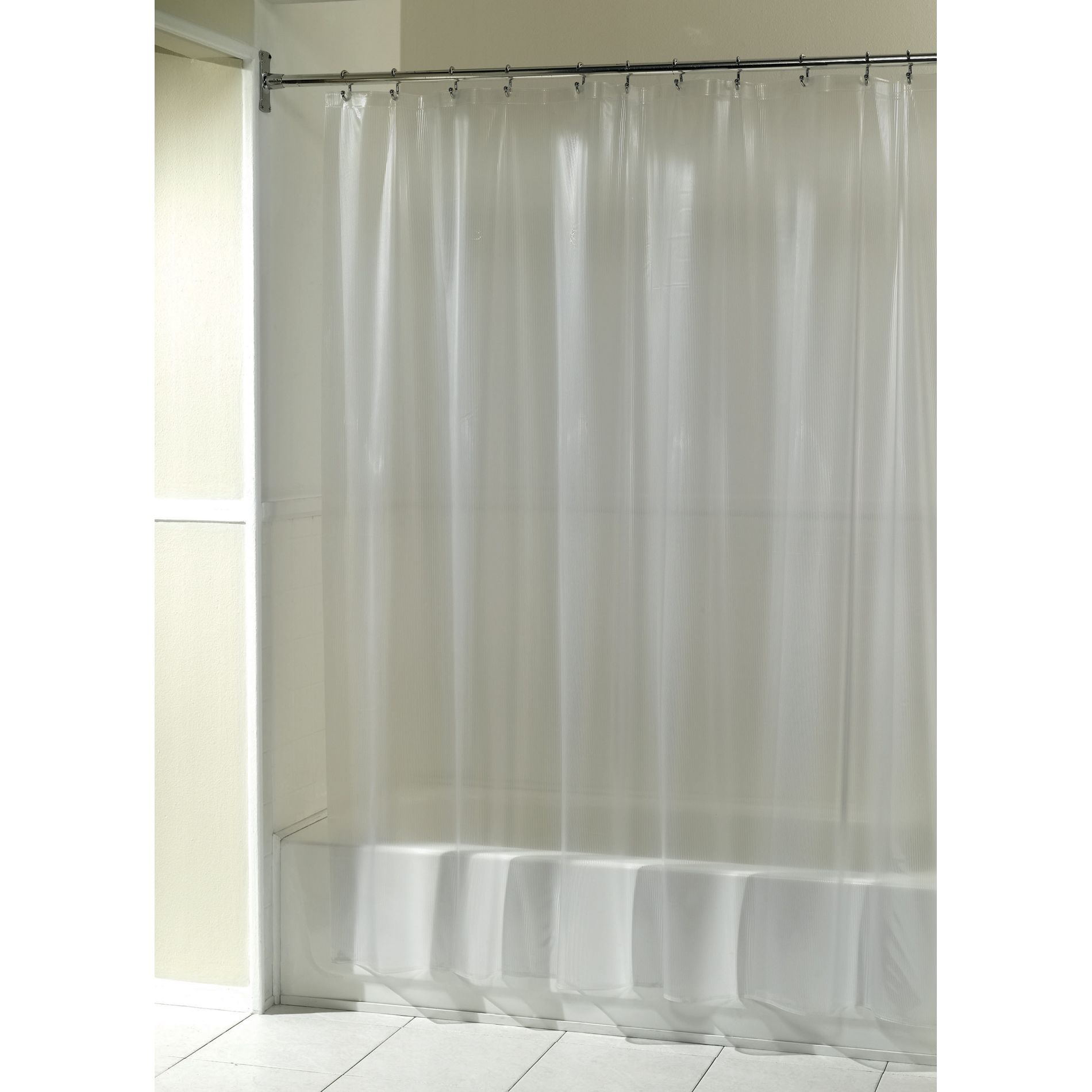 Essential Home Shower Curtain Solid Rib Vinyl