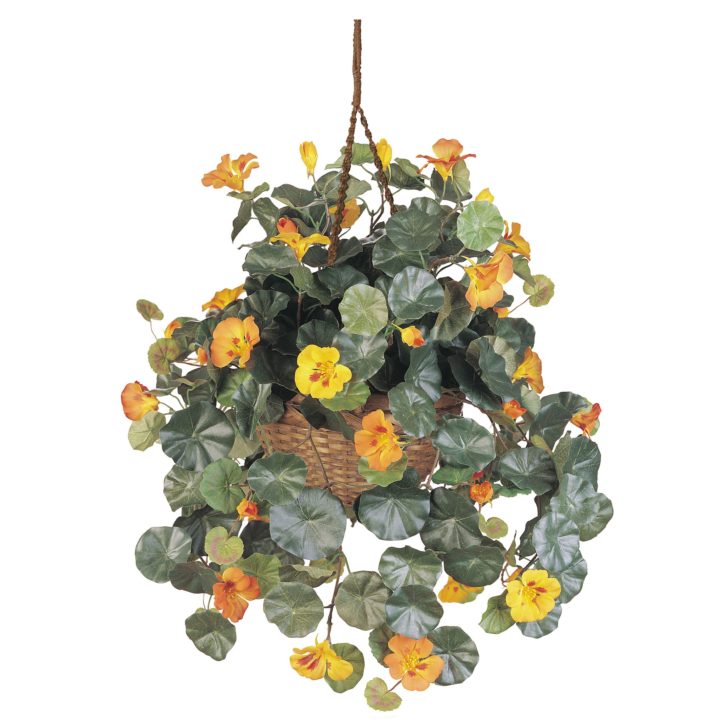 Nearly Natural Nasturtium Silk Hanging Basket
