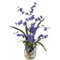 Nearly Natural 1119-PP 19in. Dancing Lady Orchid Liquid Illusion Silk Flower Arrangement,Purple