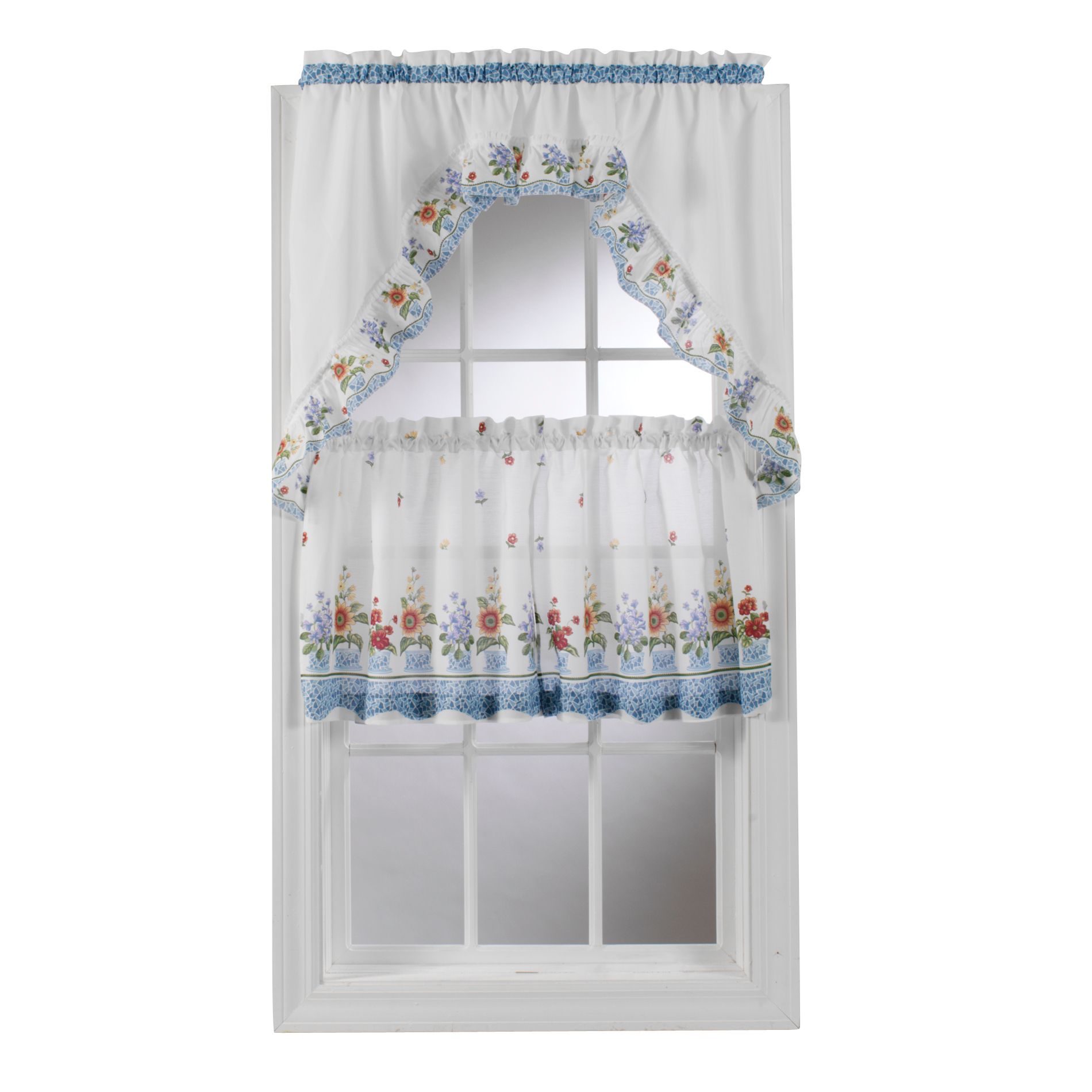 Essential Home Blue Mosaic Pots Window Tier Set