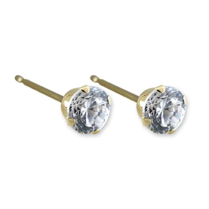 14k Yellow Gold Hoop Earrings & 14k Cubic Zirconia's Stud 14k Yellow Gold Hoop Earrings & 14k Cubic Zirconia's Stud