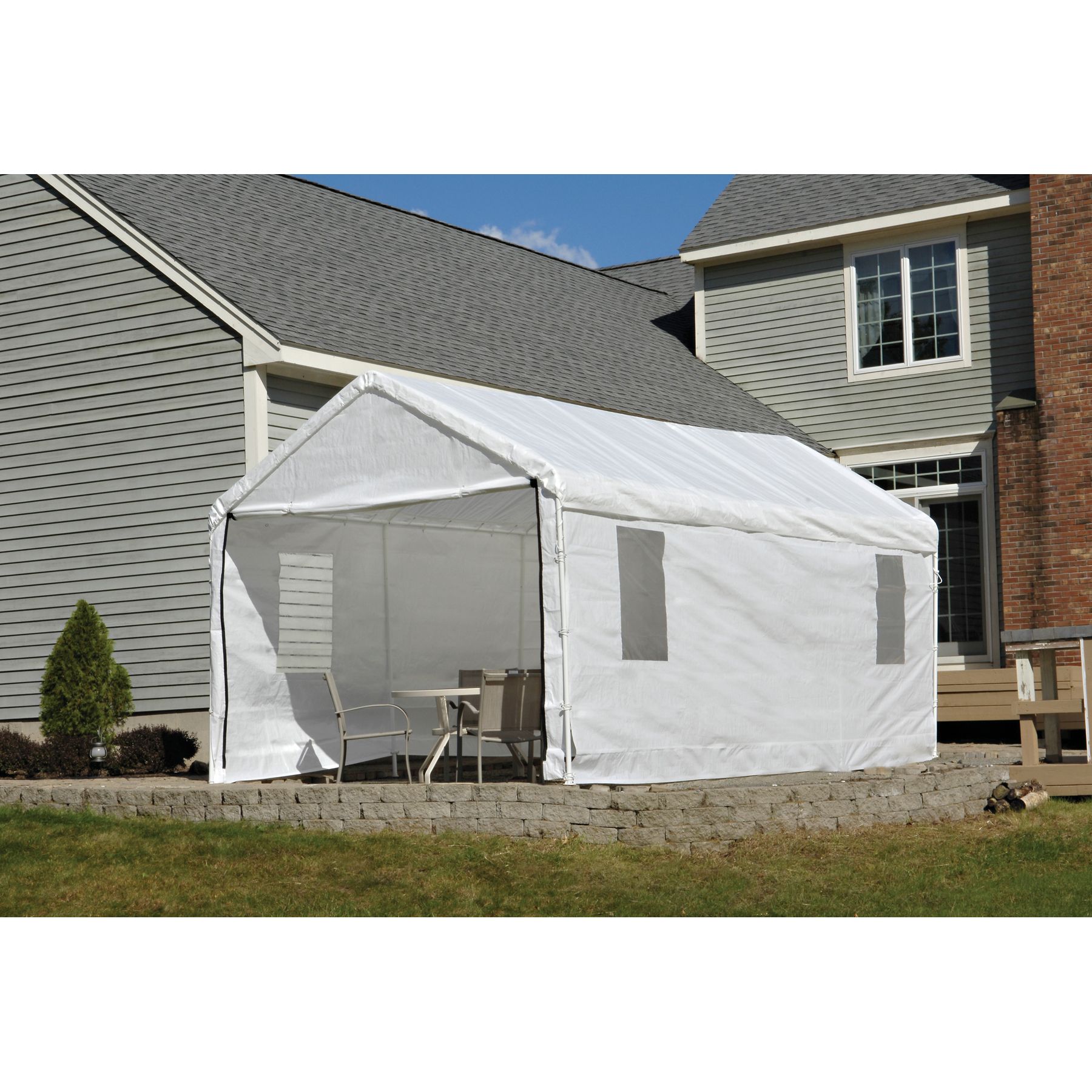 ShelterLogic 10x20 CLEARVIEW Canopy Enclosure Kit White w ShelterLogic 10x20 CLEARVIEW Canopy Enclosure Kit White w