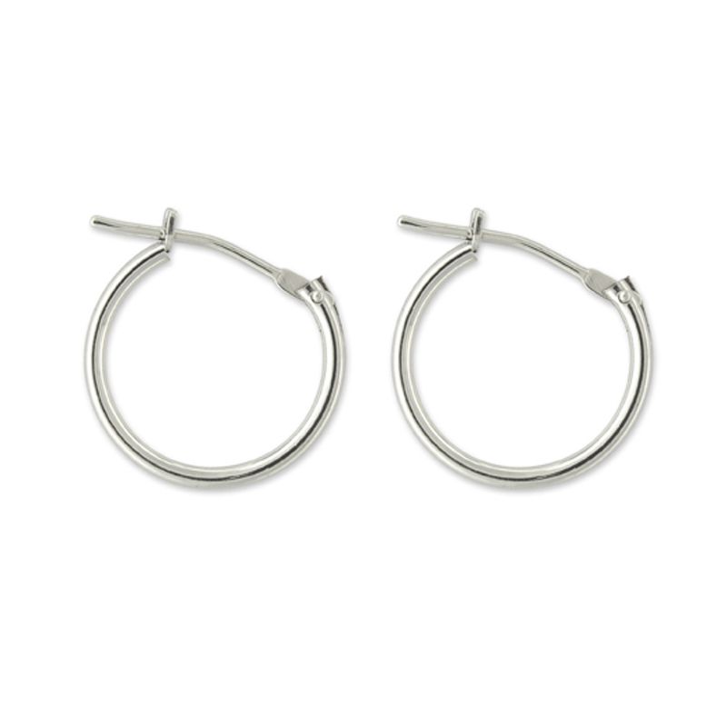 14k White Gold Snap Hoop Earrings, Yellow 14k White Gold Snap Hoop Earrings, Yellow