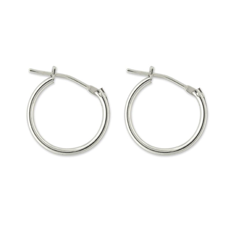 14k White Gold Snap Hoop Earrings