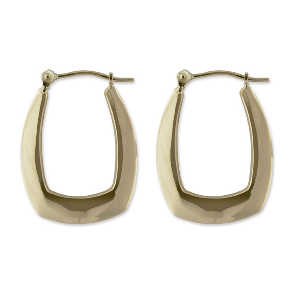 14k Yellow Gold Cushion Rectangular Hoop Earrings 14k Yellow Gold Cushion Rectangular Hoop Earrings
