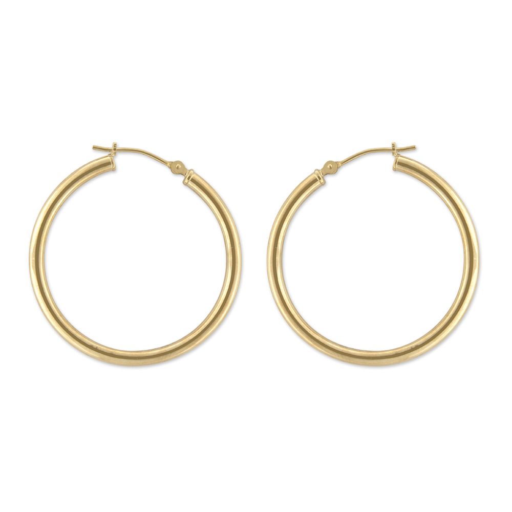 14k Yellow Gold Round Hoop Earrings 14k Yellow Gold Round Hoop Earrings