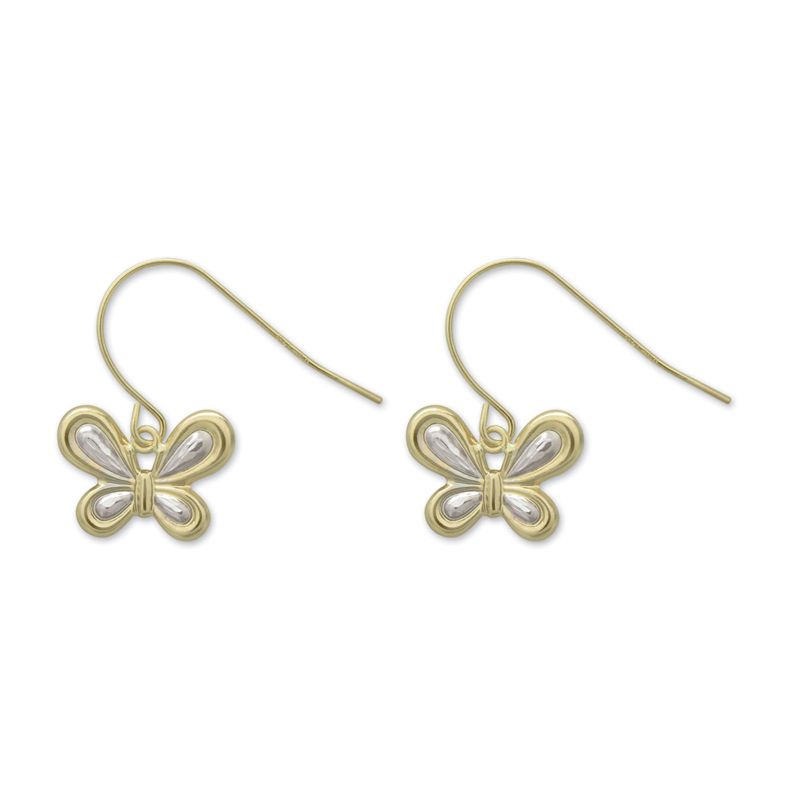 14k Yellow Gold Butterfly Drop Earrings 14k Yellow Gold Butterfly Drop Earrings