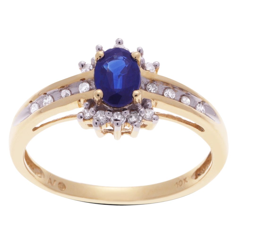 1/10 ct. tw.* Diamond and Sapphire Ring
