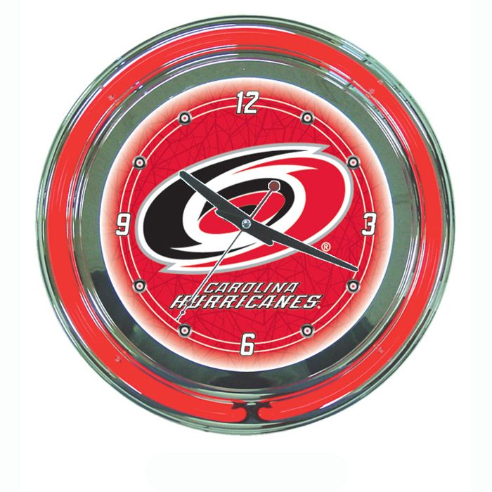 Trademark NHL Carolina Hurricanes Neon Clock - 14 inch Diameter