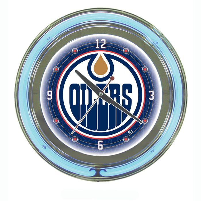 Trademark NHL Edmonton Oilers Neon Clock - 14 inch Diameter