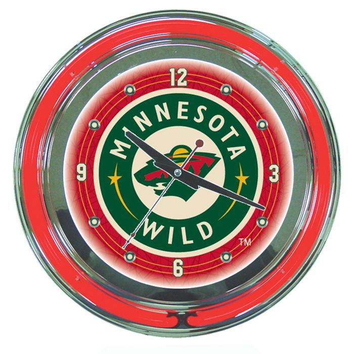Trademark NHL Minnesota Wild Neon Clock - 14 inch Diameter